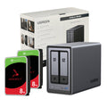 UGreen NASync DXP2800 2 Bay NAS with Seagate Ironwolf NAS 16TB SATA Hard Drive V2 Bundle (2x 8TB)